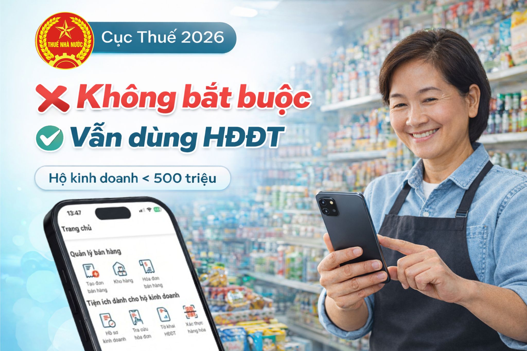 Hộ kinh doanh dưới 500 triệu có bắt buộc dùng hóa đơn điện tử không theo quy định Cục Thuế